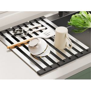 &Eacute;gouttoir &Agrave; Vaisselle Pliable En Acier Inoxydable &Agrave; Poser Sur &Eacute;vier, 45 X 32,5 Cm - Neuf