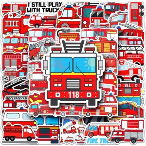 Acdsgd-Lot De 50autocollant De Camion De Pompiers Enfants Adh&eacute;sifs R&eacute;sistants &Agrave; L'eau, Ordinateur Portable Pour Cadeaux Anniversaire D&eacute;coration Chambre Scrapbooking Jeux Creatifs - Neuf