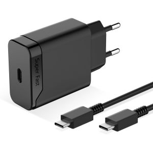 25W Chargeur Rapide Compatible avec Samsung Galaxy S25 S24 S23 S22 A22 S21 S20 Ultra FE Note A16 A17 A26 A36 A56 5G, USB Type C Charge Adaptateur Secteur avec Cable 1.5 m - Neuf