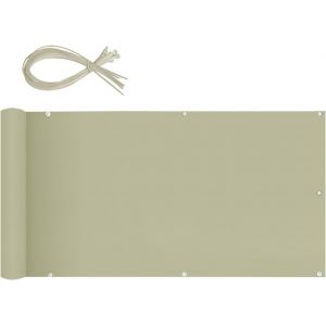 Ulteronixshop-Brise Vue Balcon Occultant Oxford Protection UV Opaque R&eacute;sistant aux Intemp&eacute;ries 90x600cm, avec Attaches de c&acirc;ble, Taupe - Neuf