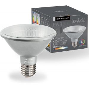 Kal-Ampoule Led Par30s Avec Culot E27, Réflecteur Optique 38°, 10w, Couleur Riche Ra¿92, Blanc Froid 6000k, 900 Lumens Équivalent À 90w Halogène, Paquet De 1 - Neuf