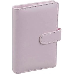 Cahier En Cuir Pu A6 6 Couverture De Classeur À Anneaux Ronds,Pour Papier De Remplissage A6 (Papier Intérieur Non Inclus) Avec Fermeture À Boucle Magnétique Budgets Classeur,Lavande - Neuf