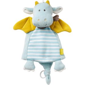 KALANKA-Dragon 065077 Doudou dragon de luxe Doudou avec anneau de fixation pour la tétine Pour se blottir Pour bébés à partir de 0 mois Dimensions : 30 cm - Neuf