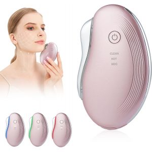 Ems Gua Sha Appareil De Massage Du Visage Avec Vibration Et Chaleur Outil De Modelage Du Visage Avec Lumière Rouge, Bleu, Vert, Anti-Rides Et Anti-Âge - Neuf
