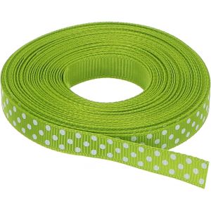 Rubans Gros-Grain De 9,1 M X 1 Cm Vert Frais Avec Pois Blancs Pour D&eacute;coration De Travaux Manuels ,Emballage Cadeau ,Mariage ,Bricolage Fait Main - Neuf