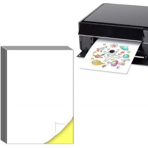 40 feuilles A4 papier adh&eacute;sif pour imprimante. &eacute;tiquettes adh&eacute;sives A4 imprimables. Etiquettes autocollantes en feuille enti&egrave;re A4 pour imprimantes laser et &agrave; jet d'encre. 1 &eacute;tiquettes/feuille, 210mm - Neuf