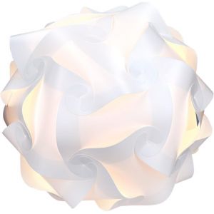 Kalanka-Lampe Puzzle Abat-Jour - Luminaire Iq Plafond Ou Chevet - Lumi&egrave;re Blanche - Taille M - Montage 30 Pi&egrave;ces 15 Mod&egrave;les - Diam&egrave;tre Env. 27 Cm - Neuf