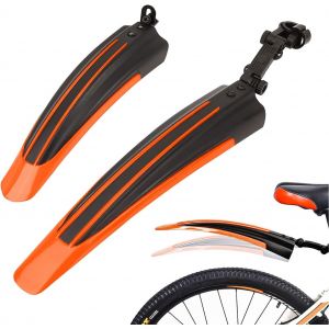 Kal-Ensemble De Garde-Boue De Vélo - Accessoires De Vtt - Protection Anti-Éclaboussures Portable Et Réglable - Garde-Boue Avant Et Arrière - Pour Vtt, Vélo De Route, Vélo De Ville - Roues De 20 À - Neuf