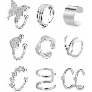 Kal-Boucles D'oreilles En Acier Inoxydable Pour Cartilage Hélix, Boucles D'oreilles À Clipser, Sans Perçage, Bijoux De Corps - Neuf