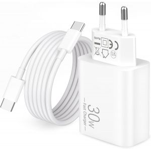 JGD-30W Chargeur Rapide pour iPhone 17/Air/16/16e/15 Pro Max Plus, iPad Pro 13/11/12.9, Air 13/11, iPad 10/11/A16, USB C PD Adaptateur Type C Charge Secteur Prise USB avec 2M C&acirc;ble USBC - Neuf