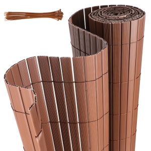 Brise-Vue En Pvc 80x600cm Cl&ocirc;ture D'intimit&eacute; Protection De Visibilit&eacute; Avec Attaches De C&acirc;ble R&eacute;sistant Uv Et Aux Intemp&eacute;ries - Marron - Neuf