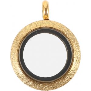 Kal-Pendentif Bo&icirc;te Gawu Pendentif Collier Rond Pendentifs Cadre Photo Pendentifs De Collier Polyvalents Pendentifs Collier Rond Anneau De M&eacute;daillon Acier Inoxydable Golden - Neuf