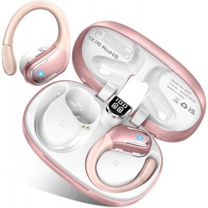 Ecouteurs Bluetooth sans Fil Sport, 75H Écouteur Bluetooth 5.3 HiFi Stéréo, 2025 Ecouteurs sans Fil avec ENC Antibruit Mic, IP7 Étanche Oreillette Bluetooth Running, Écran LED Casque Bluetooth - Neuf