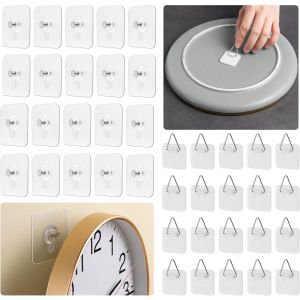 Accroche Tableau 40 Pièces Fixation Murale Sans Percer,Accroche Tableau Adhesif,Languette Accroche Tableau Crochet Cadre Sans Percer pour Accroche Cadres Photo Art Mural Miroir Cuisine - Neuf