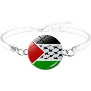 Kal-Bracelets En Cuir Avec Drapeau De La Palestine -Bracelet De Perles Tiss&eacute;es Multicouches Pour Homme Et Femme -Bijoux Tendance - Neuf