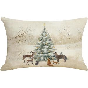 Slep-Housse Coussin Noel 50x30, Taie D Oreiller De Noel, Decoration Noel Interieur Maison, Deco Salon Chambre, D&eacute;coration Americaine Housse De Coussin Canape Chaise, Idee Cadeau Personnalis&eacute; Original - Neuf