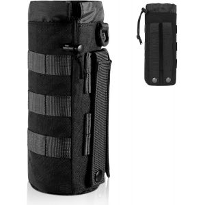Jgd-Molle Porte-Bouteille D'eau Pour Sac &Agrave; Dos, Poche De Cruche &Agrave; Eau Militaire,Poches De Sac &Agrave; Dos De Randonn&eacute;e Pour Bouteille D&iquest;Eau,Porte Bouteille En Nylon R&eacute;glable,Pour Camping Randonn&eacute;e (Noir) - Neuf