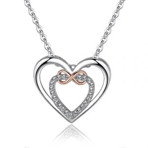 Colliers En Argent Infinity Love Heart Pendentif Collier Cubique Zircone Collier Bijoux - Neuf