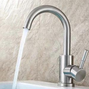 Robinet de salle de bain, robinet de lavabo pivotant a 360¡ã, mitigeur de lavabo a bec haut, robinet pour salle de bain ou petite cuisine, acier inoxydable s202412247443 - Neuf