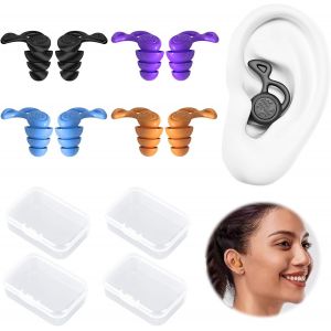 Bouchons D'oreilles Pour La Natation,4 Paires De Bouchons En Silicone Souple Pour La Piscine,La Plongée,La Douche,Le Surf. Bouchons D'oreilles Pour La Natation Avec Protection Contre Le Bruit - Neuf
