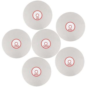 Disque de polissage diamant ensemble 6 pcs,6 pouces diamant plat tour 80/400/600/800/1500/3000 grain rodage de roue - Neuf