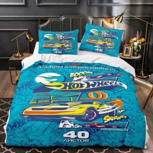 Parure De Lit Imprimee En 3d Monster Truck Hot Wheel, Housse De Couette Et Taie D'oreiller, Pour Lit Double, Queen Et King Size, Pour Decoration De Chambre 01 - Neuf
