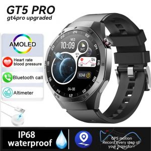 2025 Original Nouveau Sport De Plein Air Montre Intelligente Hommes 1.52 "Pouces 360*360 Amoled Écran Gt5 Montre Étanche Bluetooth Appel Smartwatch.Black. - Neuf