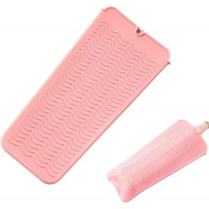 Kal-Tapis De Fer À Lisser En Silicone | Tapis En Silicone Pour Isolation Thermique U2013 Outil De Coiffage Permanent, Tampon De Protection Anti-Brûlure, Fer À Friser Résistant À La Chaleur Pour Fe À - Neuf