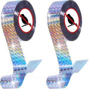 ASFASFq-Ayizhiniu 2pcs Bande Anti Oiseaux, Ruban Repulsif pour Oiseaux, Ruban Réfléchissant Double Face pour Oiseaux, Anti Pigeon Ruban, S'applique à Protégez Votre Balcon, Jardin - Neuf