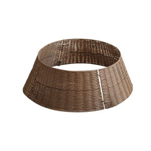 Sapin de No&euml;l, housse de pied de sapin, housse de panier rustique rond tress&eacute; - Neuf