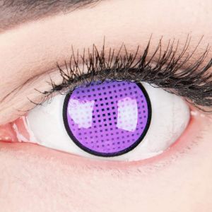 Lentilles De Contact De Couleur Violette 'violet Screen R' Pour Halloween,Shrovetide,Carnaval + Étuis À Lentilles De Contact | 1 Paire(2 Pièces) | Sans Correction | 0,00 Dioptries - Neuf