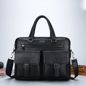Sacoche Zones Me-Sac à main en cuir PU pour homme,sac messager,sac à main de bureau,étui à bombes,haute qualité,nouvelle marque,mode initiée - Black - Neuf