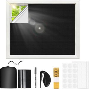 Store Occultant Sans Percage, Store Occultant Tissu Isolation, Découpabletissu Occultant Isolation Thermique, Pour Chambre D'enfant Fenetre De Toit Chambre Bureau Voyage Caravane (3x1,45m) - Neuf
