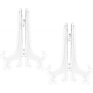 2pcs Clair Chevalets en Acrylique Plastique Stands de Plaque Titulaires Présentoir à Pliage Cadre Photo Oeuvre d'art-15 CM - Neuf