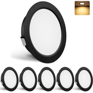 YindaLux Set de 3 Spot LED Encastrable 230V 3W 3000K Blanc Chaud, 15mm Extra Plat Spots de Plafond 300LM Découpe du Plafond 55-58mm, IP44 Spot Salle de Bain, Blanc - Neuf