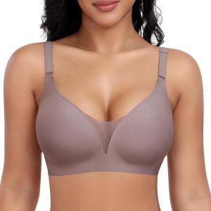 Soutien Gorge Femme Sans Armature Brassière Dentelle Col En V Push Up Bralette Femmes Classiques Soutiens-Gorge Confort Respirantsles Lingerie Sans Coutures Sport - Neuf