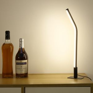 Subzonal-Lampe De Chevet Avec Cordon(Usb 5v 2a),Lampe De Table Dimmable,Petite Lampe De Bureau Led En M&eacute;tal,Moderne Motif Lampe De Chambre,44cm Liseuse Noir, 3 Couleurs,Pour Salon Chambre - Neuf