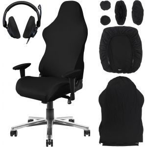 6 Pièces Housse De Chaise De Gaming Housse De Chaise De Bureau Avec Accoudoir Extensible Universelle Lavable Couverture De Chaise Bureau Pour Chaise De Jeu D'ordinateur - Neuf