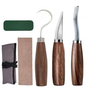 10 Jeux D'acier Au Carbone Outils De Sculpture Sur Bois Avec Crochet Couteau Professionnel Couteau À Sculpter Le Bois, Les Outils De Sculpture (Avec Des Gants) - Neuf