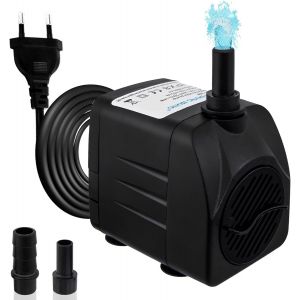 Yemaesre-Pompe À Eau Submersible 16w, Pompe De Bassin Ultra-Silencieuse, 800l/H Pompe D'aquarium Pour Bassin Fontaine Aquarium Jardin,Pompe Submersible 2 Buse 8mm-13 Mm(16w) - Neuf