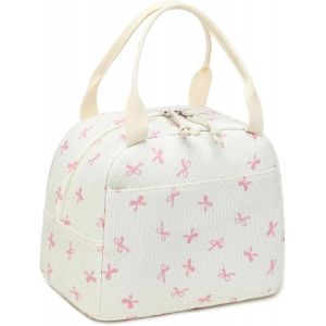 Bo&icirc;te &agrave; d&eacute;jeuner isol&eacute;e pour femmes sac &agrave; d&eacute;jeuner en velours c&ocirc;tel&eacute; sac &agrave; main &eacute;tanche glaci&egrave;re thermique sac &agrave; d&eacute;jeuner grande capacit&eacute; (beige pur) - Neuf