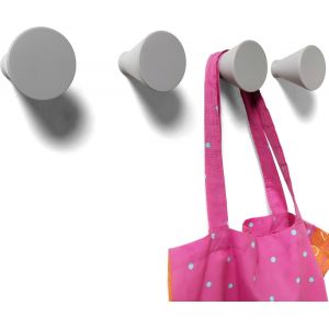 Patere Porte Manteau Mural Gris - Pat&egrave;re Murale Deco Crochets Porte-Manteau Mural Design Chambre Moderne - Portemanteaux pour Entr&eacute;e Original Salle de Bain (Lot de 4 pat&egrave;res, gris) - Neuf