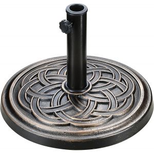 Ulteronixshop-Base Ext&eacute;rieure Robuste De 11 Kg, Support De Parasol Rond De 45 Cm Pour Terrasse, Jardin, Pelouse, Bronze - Neuf