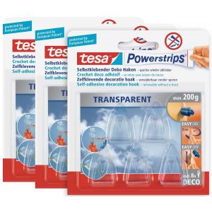 Tes&eacute; - Powerstrips Crochet Adh&eacute;sif Petit Transparent Contenu: 15 Pc(s) - Neuf