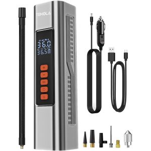 ERYI-Gonfleur Pneus Voiture Sans Fil, Gonfleur Electrique, Compresseur À Air Portatif Avec Affichage Numérique Et Éclairage D'Urgence, Compresseur Voiture Pour Accessoire Voiture, Vélos Et Motos - Neuf
