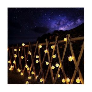 Guirlande Lumineuse Solaire &Agrave; 8 Modes, Boule De Cristal, 5 M, Led, Guirlande Lumineuse Pour No&euml;l - Neuf