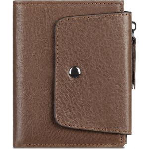 CMJAAGUR-Portefeuille Rétro En Cuir Avec Blocage Rfid Pour Homme Avec Poche Zippée Pour Pièces De Monnaie, 6 Emplacements Pour Cartes De Crédit, 1 Compartiment Pour Billets, 1 Fenêtre Pour C[M1128] - Neuf