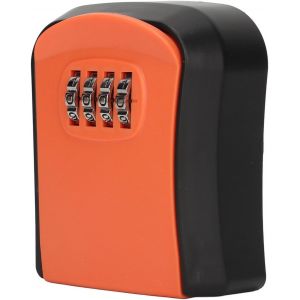 Bo&icirc;te de Serrure &agrave; Combinaison &agrave; 4 Chiffres,Bo&icirc;te de Serrure &agrave; Combinaison Murale,Bo&icirc;te de Rangement de s&eacute;curit&eacute; &eacute;tanche ABS avec capacit&eacute; de 5 Cl&eacute;s (Orange) - Neuf