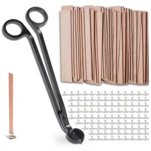 100pcs Mèches De Bougie En Bois,Mèches De Bougie En Bois Sans Fumée 5,1 X 0,5 Pouces - Neuf