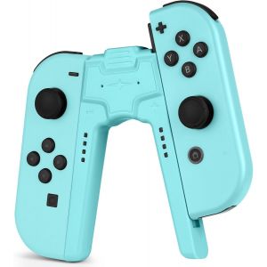 Chargeur Compatible Avec Joy Con Pour Nintendo Switch Et Oled Model, Charging Grip Handle, Comfort V-Shaped Game Controller Avec Indicateur Led, Usb Type-C, Bleu - Neuf